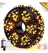 JMEXSUSS Christmas Lights Outdoor: 132ft 400 LED Christmas Tree Lights with Remote - Warm White C...