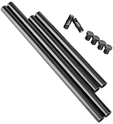 NICEYRIG 15mm Rod 8 Inch and 12 Inch, with M12 Thread Rod Connector Rod Cap Extend to 20 Inch Rod...