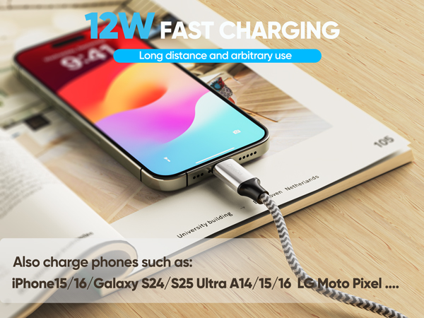 USB C CABLE 20FT LONG 12W