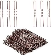 U Shaped Hair Pins, IKOCO 2.4inch Hair Pins for Women with Storage Box, Brown