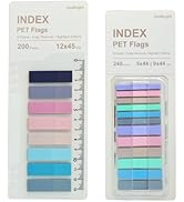 UniBright 440 pcs Sticky Tabs for Books, Transparent Repositionable Page Markers, Morandi Colors ...