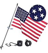 House Flag Pole Kit,Including 6Ft Stainless Steel Flag Pole,Heavy Duty Nylon 3x5 Ft American Flag...