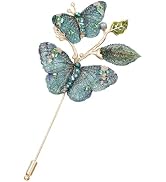 Butterfly Brooch Pin for Women, SHE'S FREE STYLE JUST FOR YOU Handmade Crystal Embroidery Brooche...