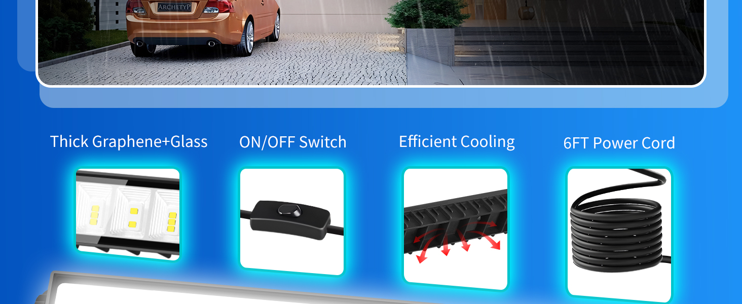 6FT Power Cord & Switch, Plug in LED Work Light