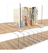 Hmyomina 8pcs Shelf Dividers for Closet Organization, Acrylic Shelf Dividers for Wood Shelf and C...