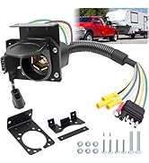 7 Pin Trailer Connector, 4 to 7 Pin Trailer Plug, 4-Way Flat to 7-Way RV Blade and 4-Way Flat Fem...