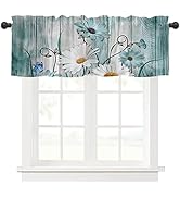 Mightree Kitchen Curtains Valances, Rod Pocket Valances for Windows, Small Window Treatment Valan...