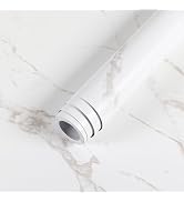 Marble Countertop Contact Paper 31.5'' x 100'' - Peel and Stick Wallpaper | White Waterproof Viny...