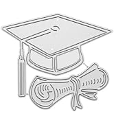 Silver Graduation Hat Cutting Dies Bachelor Cap Metal Die Cuts Graduation Theme Background Emboss...