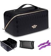 QuairBrez Cruise Essentials Travel Makeup Bag, Jumbo Capacity Cosmetic Bag Toiletry Bag Pouch Ope...