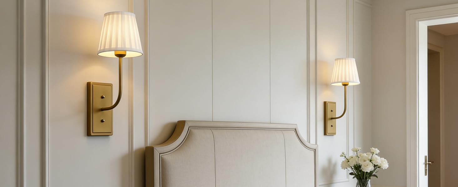 JiMuBeam Boho Single Pleated Fabric Wall Sconces