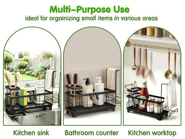 Kitchen Sink Organizer with Tool-Free Setup & Easy Cleaning