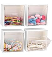 Tecbeauty 4PCS Cotton Pads Holder Dispenser, Wall Mounted Cotton Ball Organizers and Storage Box ...