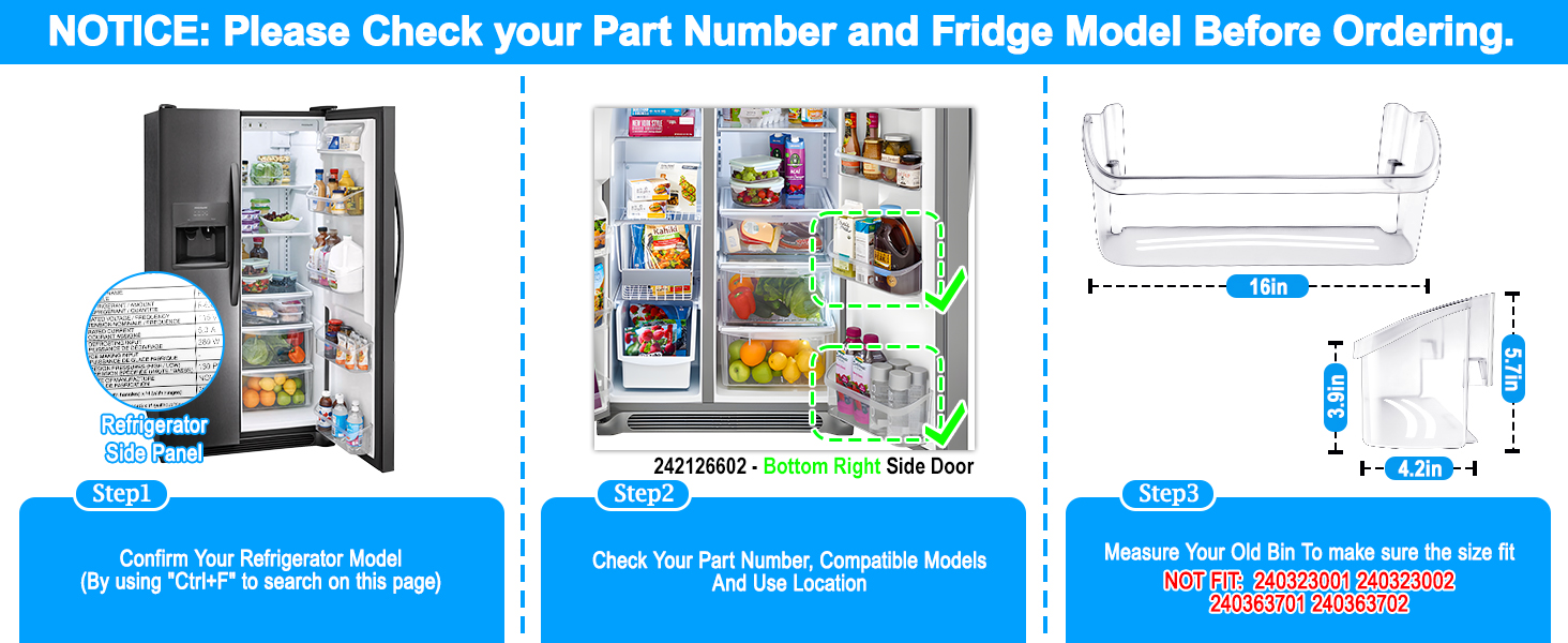 frigidaire fridge shelf replacement