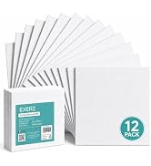 Exerz 8x8in / 20x20cm Canvas Panels 12pcs 0.12inch / 3mm Blank Artist Canvas Board 280gsm 100% Co...