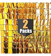 Gold Backdrop Party Decoration Metallic Square Gold Foil Fringe Curtain Photo Booth Props for Bir...