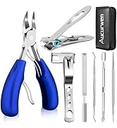 Toenail Clippers for Seniors Thick Toenails, Aucurwen Heavy Duty Toe Nail Clippers Adult Thick Na...