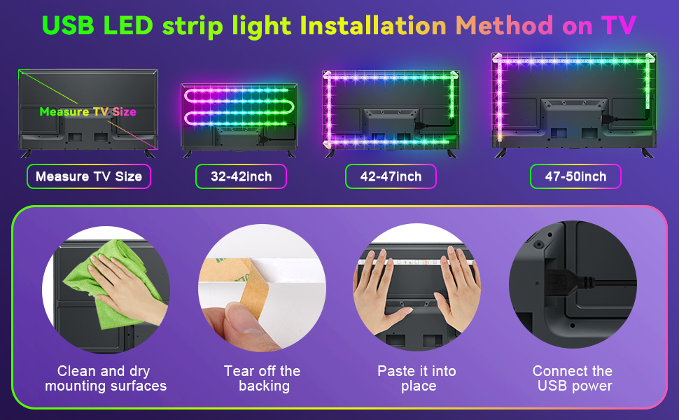 usb led tape lights strip for led tv backlighting