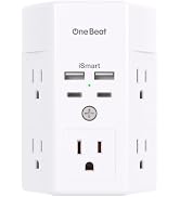 Multi Plug Outlet, Surge Protector, 5 Outlet Extender with 4 USB Charging Ports (2 USB C), USB Wa...