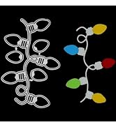 Silver Metal Christmas Lights Die Cuts New Year Lantern Cutting Dies Light String Embossing Stenc...