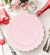 light pink scalloped paper plates dinner plates dessert disposable plates scalloped plate disposable