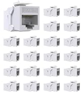 VANDESAIL 20 Pack Cat6A Keystone Jack Coupler RJ45 Female to Female Ethernet Wall Jack UTP Inline...
