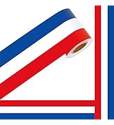 Whaline Patriotic Bulletin Board Borders Red White Blue Striped Die-Cut Trim Roll 32.8ft x 3in Cl...