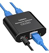 THXCDBID Ethernet Splitter 1 to 2 High Speed 1000Mbps Gigabit RJ45 LAN Splitter Ethernet Switch N...