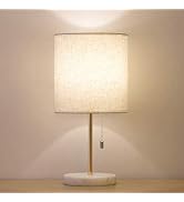 HAITRAL Bedside Table Lamp - Small Nightstand Lamp with Marble Base, Lamp for Bedroom, Office, Gi...