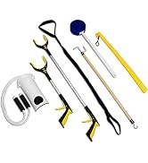 RMS Premium 7-Piece Hip Knee Replacement Kit with Leg Lifter, 19 and 32 inch Rotating Reacher Gra...