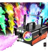 HAKUTA Fog Machine, 600W Smoke Machine with Disco Ball Light and LED RGB Lights, 2300 CFM Spray w...
