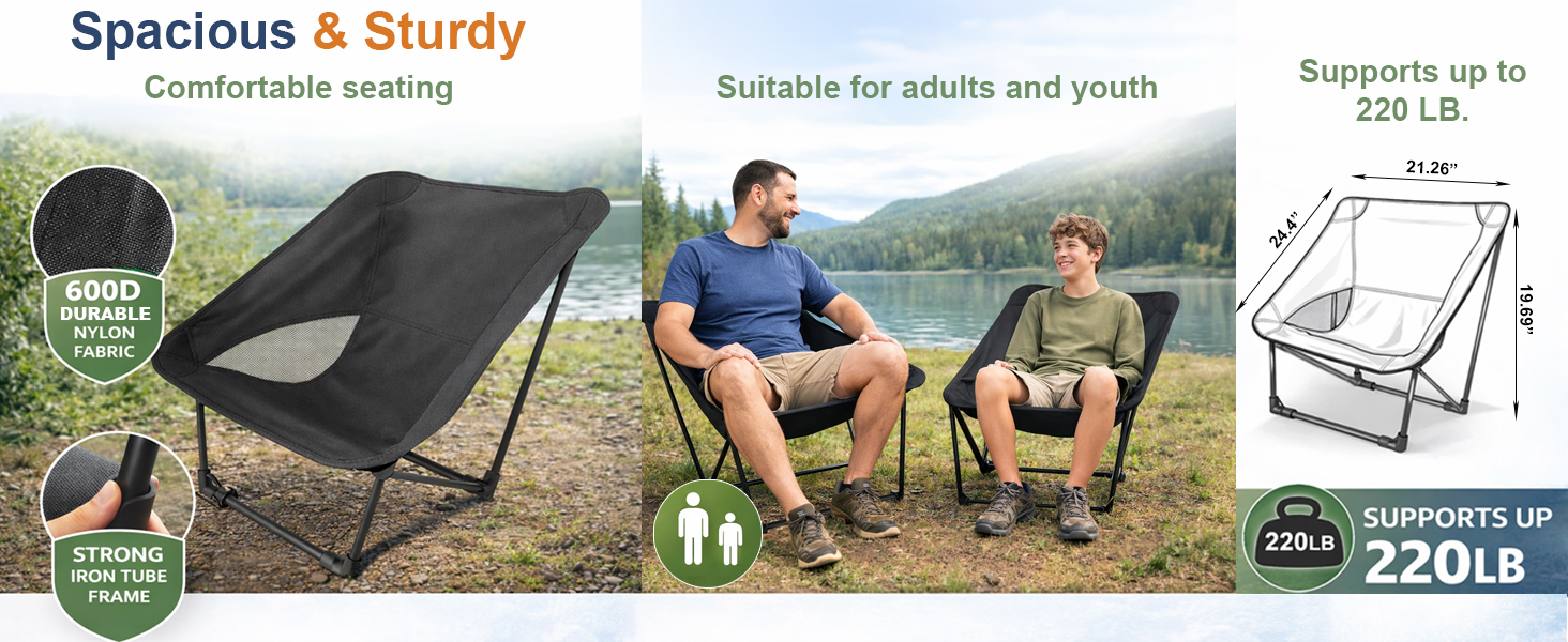 camp chair portable compact travel folding outdoor lightweight hiking festival sports backpacking
