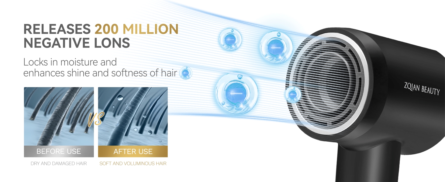 200 Million Negative Ionic Hair Dryer