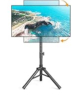Portable TV Tripod Stand for 22-50 Inch Screens, Height Adjustable Floor TV Stand with Tilt and 3...