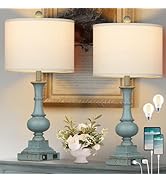 Farmhouse Table Lamps Set of 2, 26" Vintage Rustic Touch Control 3-Way Dimmable Bedside Lamp with...