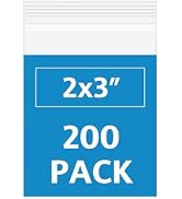 2x3 Inch Clear Reclosable Bags 200 Pack, 2 Mil Small Zip Bags for Jewelry, Pills, Beads, Craft Su...