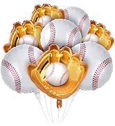 Eaezerav 8 Pcs Baseball Balloons Baseball Glove Balloon Sports Themed Birthday Party Decorations,...