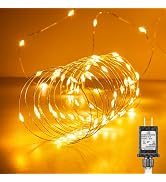 Fairy Lights Plug in, 99Feet 300LEDs Warm White String Lights, Waterproof Flexible Silver Wire St...