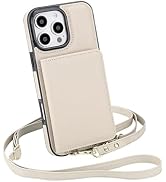 uCOLOR Case for iPhone 16 Pro Wallet Case for Women, Crossbody Zipper Purse with Shoulder Wristle...