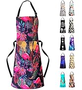 Sosolong Adjustable Waterproof Apron Bib Apron with 2 Pockets Cooking Kitchen Aprons for Women Me...