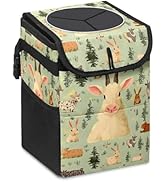 GVGHIDZ Car Trash Can with Lid and Storage Pockets – Water-Resistant, No Installation Needed, Lar...