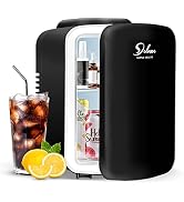 YSSOA 4L Mini Fridge with 12V DC and 110V AC Cords, 6 Can Portable Cooler & Warmer Compact Refrig...