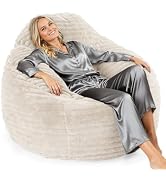 DUMOS Bean Bag Chairs, Bean Bags for Teens, Large Beanbag Chair with Memory Foam Filled and Soft ...