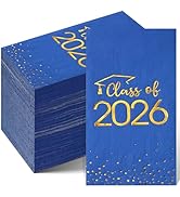 100pcs Class of 2026 Graduation Napkins, Disposable Congrats Grad Cocktail Napkins Foil Dot Paper...