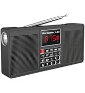 Portable AM FM Radio Bluetooth & MP3 Player,6W Speaker, 2000mAH Rechargeable Battery, Auto Channe...