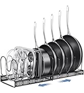 ORDORA Pots and Pans Organizer under Cabinet with Pot Lid Organizer, Expandable Rack for Pan and ...