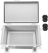 Zulkit Junction Box,IP67 Waterproof Electrical Box Hinged Cover Stainless Steel Latch Plastic Enc...