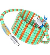 USB C Cable Beaded 6.6FT,USB A to Type C Fast Charging Cable,USB-C Charger Cord for CarPlay,25W 2...