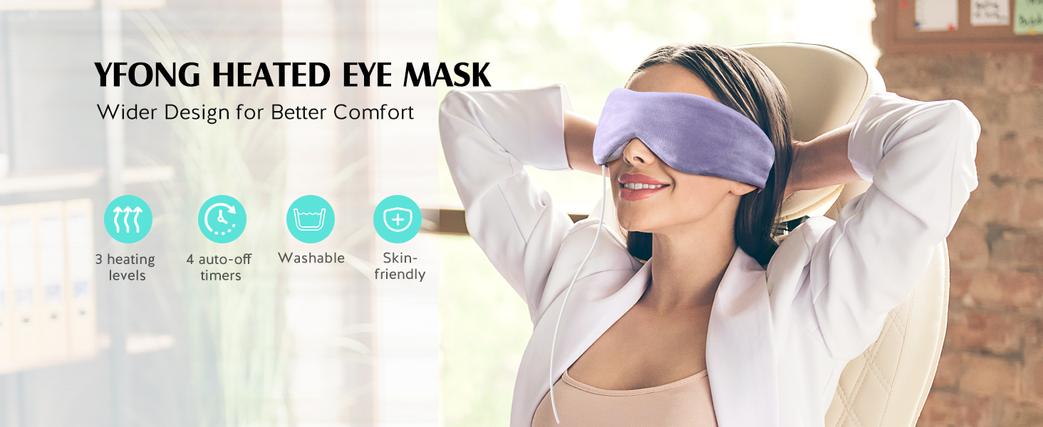Heated Eye Mask, Warm Eye Compress Mask for Dry Eyes, USB Electric Eye Heating Pad