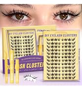 Fyonas Manga Lash Clusters Kit Natural Cat Eye Lashes with Spikes Wispy Anime Cluster Eyelash Ext...